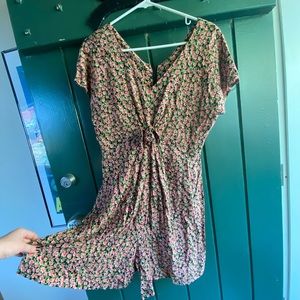 Pink floral romper